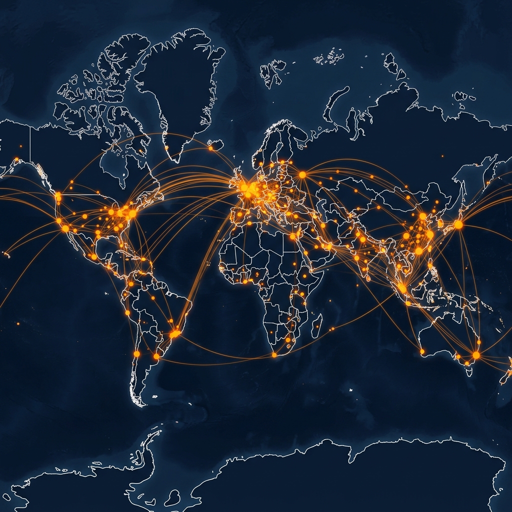 World map showing SLAB international recognition network