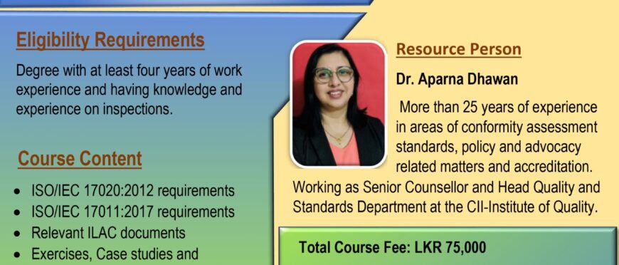 Assessor Training as per ISO/IEC 17020:2012 – inspection Bodies
